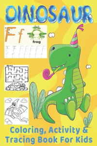 Dinosaur Coloring Activity & Tracing Book For Kids