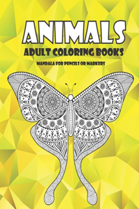 Adult Coloring Books Mandala for Pencils or Markers - Animals