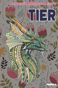 Malbuch für Marker und Bleistifte - Mandala - Tier