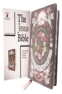 Jesus Bible Artist Edition, Niv, (with Thumb Tabs to Help Locate the Books of the Bible), Leathersoft, Gray Floral, Thumb Indexed, Comfort Print