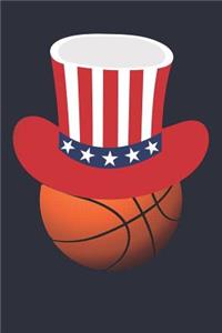 USA Flag Basketball Notebook - American Flag Basketball Journal - Fourth of July Gift for Basketball Player