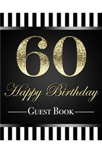 60 Happy Birthday Guest Book