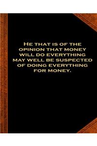 Ben Franklin Quote Opinion Money Everything Vintage Style Comp Book