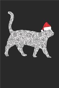 Christmas Notebook 'Cat with Santa Hat' - Christmas Gift for Animal Lover - Santa Hat Cat Journal - Cat Diary