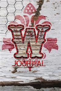 W Journal: Letter W Initial Monogram Lined Notebook