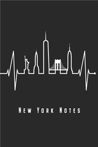 New York Notes: NYC Heartbeat Skyline Notebook NY Journal Diary Planner Gift For New York City Lovers Residents Visitors (6 x 9, 120 Pages, Lined) Perfect Gift Idea