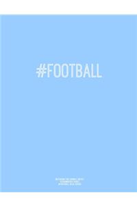 Notebook for Cornell Notes, 120 Numbered Pages, #FOOTBALL, Blue Cover