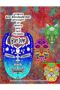 Sjov malebog Huichol Wixárica Kauyumari Masker Sacred blå hjorte lære antropologi kultur slap af efter kunstner Grace Divine
