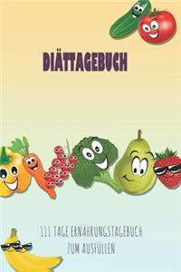 Diättagebuch - 111 Tage Ernährungstagebuch zum Ausfüllen
