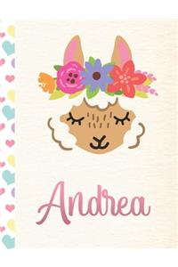 Andrea: 2020. Personalized Weekly Llama Planner For Girls. 8.5x11 Week Per Page 2020 Planner/Diary With Pink Name