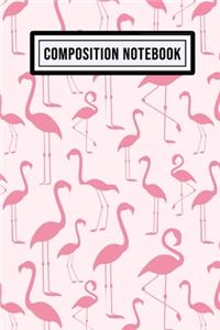 Flamingo Wide Ruled Composition Notebook