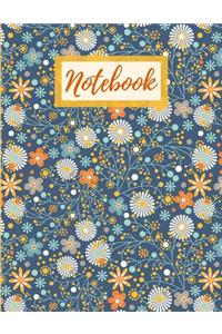 Retro flower print notebook