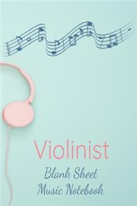 Violinist Blank Sheet Music Notebook