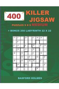 400 KILLER JIGSAW puzzles 9 x 9 MEDIUM + BONUS 250 LABYRINTH 22 x 22