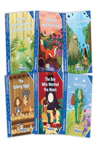 Jolly Phonics Folktales Blue Readers (Level 4) Complete Set (1-6): In Print Letters (American English Edition)