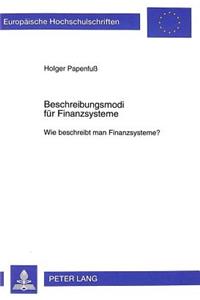 Beschreibungsmodi Fuer Finanzsysteme