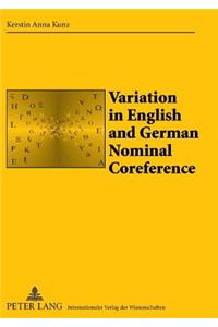Variation in English and German Nominal Coreference