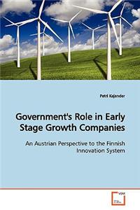 Government's Role in Early Stage Growth Companies