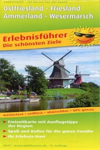 East Frisia - Friesland, Ammerland - Wesermarsch, adventure guide and map 1:170,000
