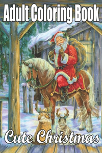Adult Coloring Book Cute Christmas