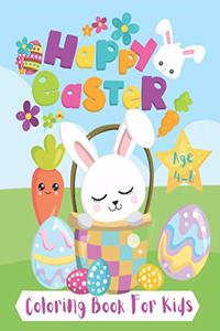 Happy Easter Coloring Book For Kids Age 4-8.