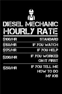 Diesel Mechanic Hourly Rate: 100 page 6 x 9 productivity journal. Plan your work goals and project tasks with this planning and actions organizer with Daily, Quarterly and Month