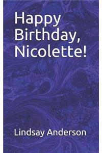 Happy Birthday, Nicolette!