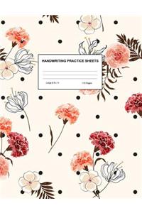 Handwriting Practice Sheets: Cute Blank Lined Paper Notebook for Writing Exercise and Cursive Worksheets - Perfect Workbook for Preschool, Kindergarten, 1st, 2nd, 3rd and 4th Gr