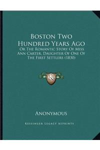 Boston Two Hundred Years Ago