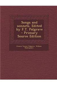 Songs and Sonnets. Edited by F.T. Palgrave