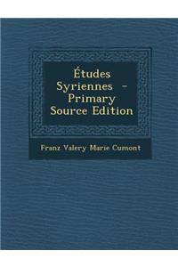 Etudes Syriennes