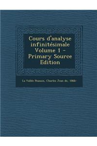 Cours D'Analyse Infinitesimale Volume 1