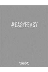 Notebook for Cornell Notes, 120 Numbered Pages, #EASYPEASY, Grey Cover