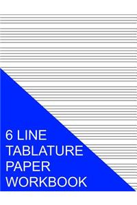 6 Line Tablature Paper Workbook