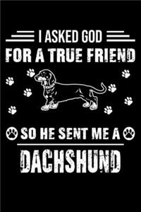 I Asked God For A True Friend So He Sent Me A Dachshund