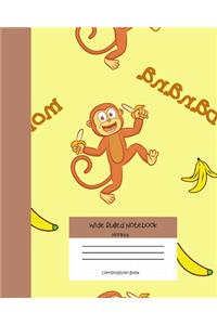 Wide Ruled Monkey Notebook Composition Book