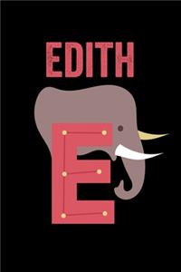 Edith: Journal (Diary, Notebook) Personalized Custom Name Alphabet Elephant Birthday Gift for Girls