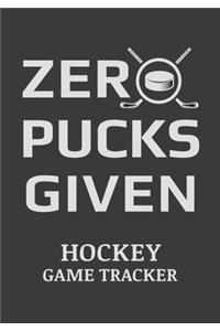 Zero Pucks Given Hockey Game Tracker