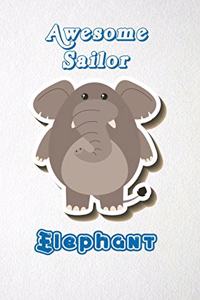 Awesome Sailor Elephant A5 Lined Notebook 110 Pages