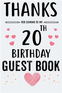 20th Birthday Guest Book