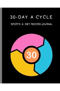 30-day A Cycle, Sports & Diet Record Journal