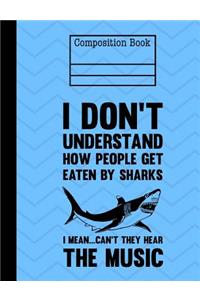 Shark Composition Notebook - 4x4 Quad Ruled