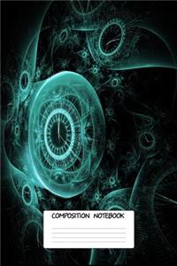 Composition Book: Cool Time Space Clock Pattern 6 X 9 College Ruled Paper Notebook, Appreciation, Quote Journal or Diary Unique Inspirational Gift for Friend or Teacher, Beginning or End of School Year, Retirement, Birthday or Gratitude Present - S