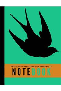 Rockabilly Swallow Bird Silhouette Notebook