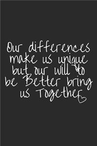Our Differences Make Us Unique But Our Will to Be Better Bring Us Together