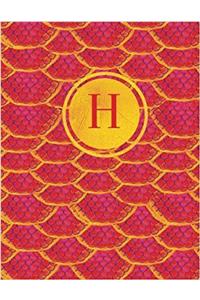 H Initial Monogram Journal: In Fuchsia Pink, Red, and Gold Animal Print (Journal Notebook For Women)