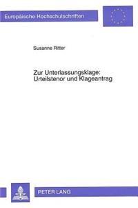 Zur Unterlassungsklage: Urteilstenor und Klageantrag