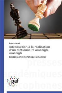 Introduction À La Réalisation D Un Dictionnaire Amazigh-Amazigh