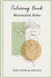 Coloring Book Minimalist Boho for Teens & Adults