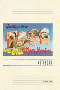 Vintage Lined Notebook Greetings from Taos, New Mexico